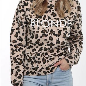 Brunette The Label Leopard Print Blonde Sweater